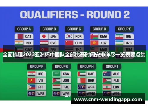 全面梳理2023亚洲杯中国队全部比赛时间安排详尽一览表要点集